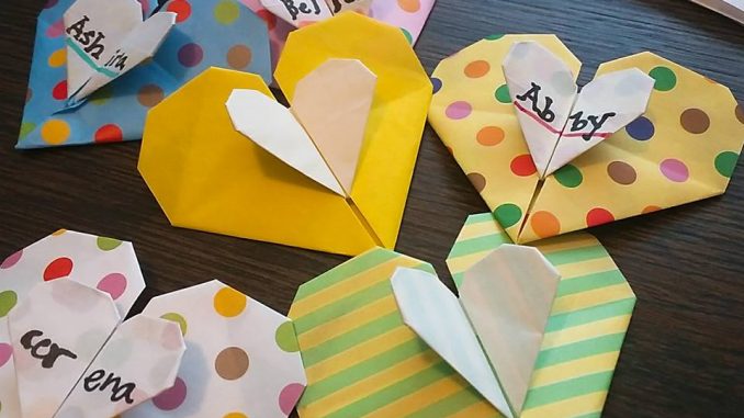 バレンタインに 折り紙ハート 手作り折り紙ピアス Madoka S Kitchen